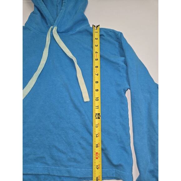 Jungmaven Womens Cropped XS Hemp Organic Cotton Maui Pullover Hoodie Blue - Picture 12 of 13